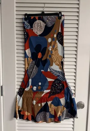 En Saison Blue Asymmetrical Pencil Skirt thumbnail 3