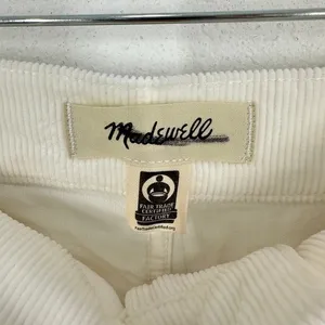 Madewell Size 29 Emmett Wide Leg Cream‎ Corduroy Pants High Rise Full Length NWT thumbnail 2