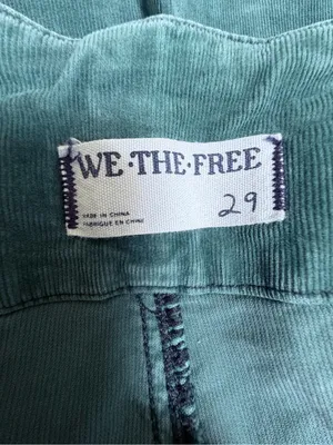 Free People We The Free Jayde Green Corduroy Flare Pants 29 thumbnail 5
