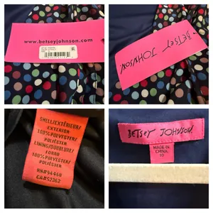 Betsey Johnson Wrap‎ Dress Womens Size 10 Polka Dots High Low Hem Sleeve Tie NEW thumbnail 6