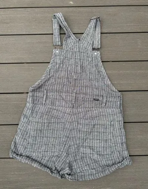 RVCA Grey Striped Overall Shorts thumbnail 4
