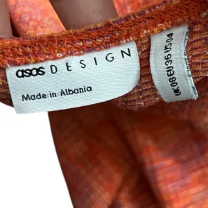 ASOS Design Rust Space Dye Knit Halter Mini Dress Plunge Neck 4 thumbnail 6
