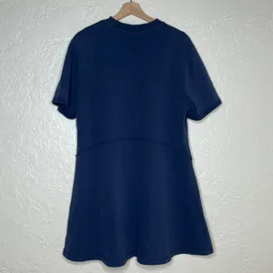 Sweaty Betty Revive T-Shirt Dress Navy Blue Crewneck Trapeze Seam Detail US 12 L thumbnail 5