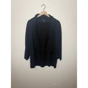 J. CREW Women's M Eloise Blazer Cardigan Sweater Black Wool Blend Patch Pockets thumbnail 4