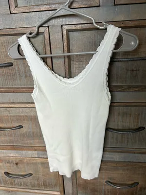 White Amazon Top Tank  thumbnail 3