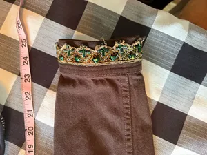 Vintage 90s Lauren Jeans Co Ralph Lauren Beaded Denim Jacket - Brown Embellished Trucker - Size L thumbnail 10