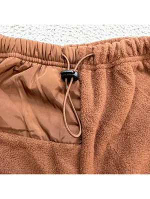 NWT Forever 21 Shorts Womens L Brown Bermuda Knit Lounge Fleece Font Drawstring thumbnail 5