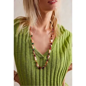Free People Ariana Ost At The Market Necklace Pink NWT Belly Chain Shells Beach thumbnail 3