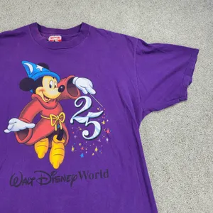 Mickey‎ Inc Womens T-shirt XL Purple Walt Disney World 25th Anniversary Cotton thumbnail 4