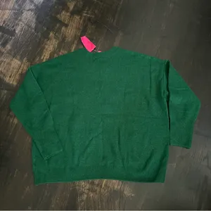 New Women's Vince Camuto Green Cozy Crewneck Exposed Seam Long Sleeve Sweater XL thumbnail 3