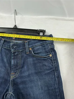 7 For All Mankind Women's Dark Blue Flare Jeans 999 thumbnail 3