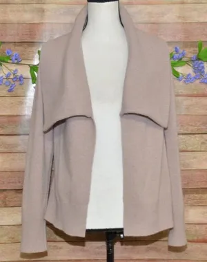 J. Crew Tan Open Shawl Collar Front Wool Cashmere Blend Cardigan Sweater Size M thumbnail 1