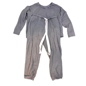 Plain Jane Women Sage Green Striped Modal Fleece Lounge Set Top & Joggers Small thumbnail 2
