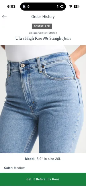 Abercrombie Ultra High Rise 90s Straight Jeans Color Medium thumbnail 4