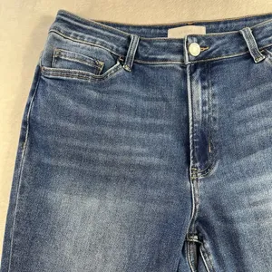 Vervet Plus 18 Jeans High Rise Raw Step Hem Crop Kick Flare Medium Wash‎ Stretch thumbnail 5