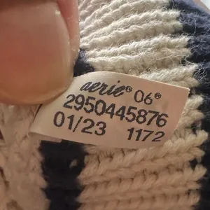 OFFLINE By Aerie Crochet Knit Shorts M Cream Navy Boho Lounge Summer Style thumbnail 6