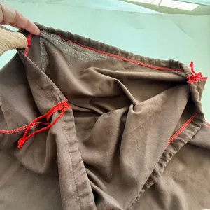 Coach Brown Large Cotton Dust Bag Red Drawstring Logo Storage Accessory Travel thumbnail 4