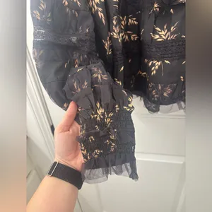 Anthropologie ruffled v neck popover blouse thumbnail 6