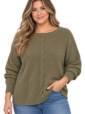 Lauren Ralph Lauren Cable-Knit Cotton-Blend Sweater size XL olive fern thumbnail 2