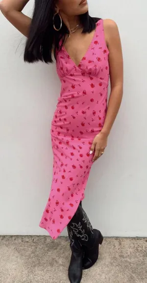 Princess Polly Sariah Midi Dress Pink Floral thumbnail 1