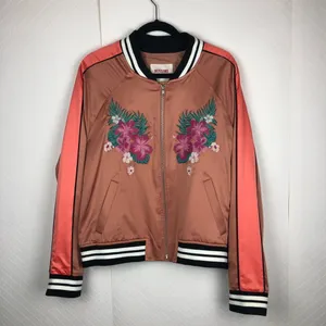 Mossimo Quilted Tropical Satin Bomber Jacket XS NWT thumbnail 2