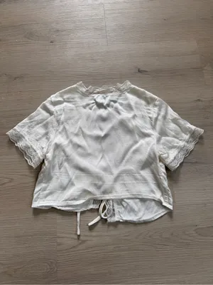 Polly white satin tie-front crop top coquette romantic Y2K fairycore style thumbnail 3