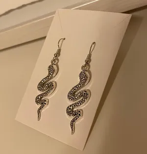 Silver Snake Earrings thumbnail 4