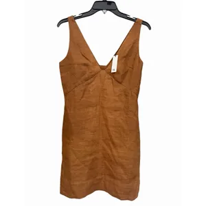 Banana Republic Dress Lina 100% Linen Mini Size 0 Burnt Orange New #GGG9-1 thumbnail 2