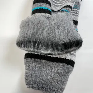 Escape Heat Insulated Thermal Socks Women 9 11 Gray Black Aqua‎ Stripe Cozy Warm thumbnail 6