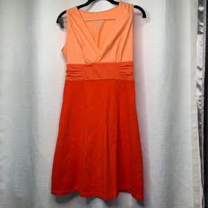 Patagonia orange organic cotton Margot fit n flare dress XS summer athleisure‎ thumbnail 2