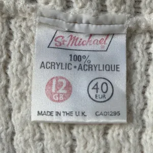 St Michael Vintage Cream Cable Knit Hooded Toggle Cardigan Sweater Cottagecore thumbnail 4