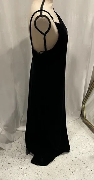 Y2K velvet rhinestone strap trim maxi dress All That Jazz stretchy square neck thumbnail 3
