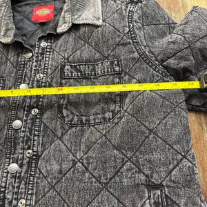 Dickies Quilted Jean Jacket Black Gray Acid Wash Small thumbnail 7