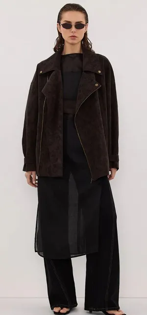 DISSH Oakland oversized jacket in chocolate size 6 thumbnail 1