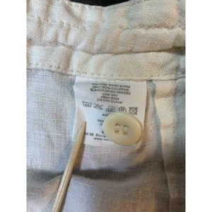 H&M‎ LOGG White Linen Blend Pants Women 33x29 Beachy Wedding Bride Resort Cruise thumbnail 5