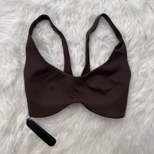 Nike Skims Matte Shaped Bottom Scoop Bra Dark Sepia Size Small thumbnail 3