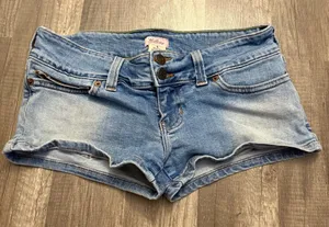 Hollister Y2K Light Wash Low Rise Double Button Denim Shorts thumbnail 1