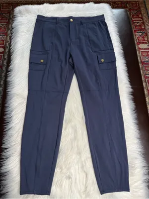 Halara Navy High Waisted Slim Cargo Pants NWT XS Tall thumbnail 1