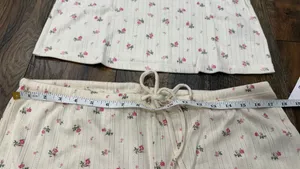 Gap Women’s Pajama Set, Wide Leg Pants And Tank Top, Cream Pink, Size Large, NEW thumbnail 6