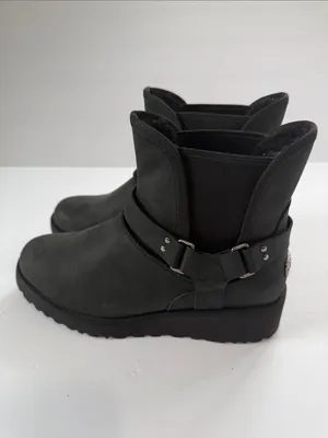 UGG Black Women's Ankle Booties with Harness Detail thumbnail 3