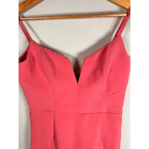 Bardot Kristen peplum Dress Women 6/S Pink Notched V-Neck Bodycon party thumbnail 3