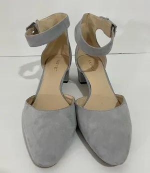 Nine West Dusty Blue Gray Suede Leather Block Heels Size 10 thumbnail 6