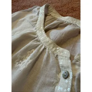 Krazy Kat White Cotton Embroidered Lace Boho Peasant Blouse Tunic Top M Cottagec thumbnail 3