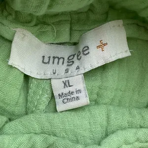 Umgee USA Lime Green Cotton Gauze Wide Leg Cropped Pants Plus Size XL WK7184 thumbnail 4