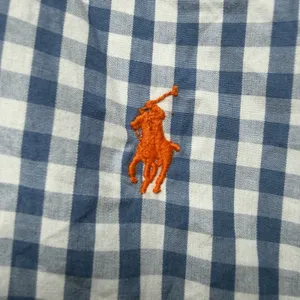 Polo Ralph Lauren Pajama Sleep Shirt Mens XL Blue Gingham Cotton Nightshirt Pony thumbnail 8
