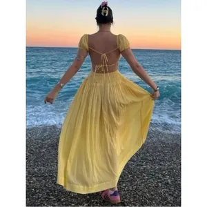 Free People Feeling Bonita Midi Maxi Dress in Yellow Size Medium Romantic Dainty thumbnail 4