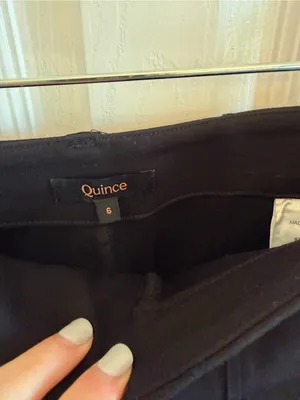Quince Ultra Stretch Ponte Cropped Wide Leg Pants Black Size 6 thumbnail 4