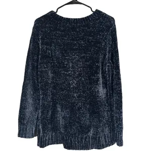Orvis Navy Blue Textured Long Sleeve Knit Pullover Warm Sweater Women Sz M thumbnail 2