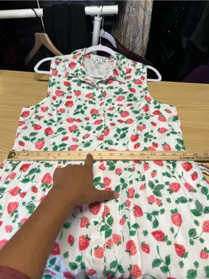 J.Crew Strawberry Print Collared Midi Dress Belted Size 10 thumbnail 15