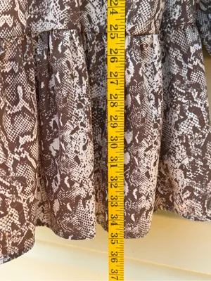 Peach Love California Snake Print Babydoll Dress Brown Cream USA Made L thumbnail 7